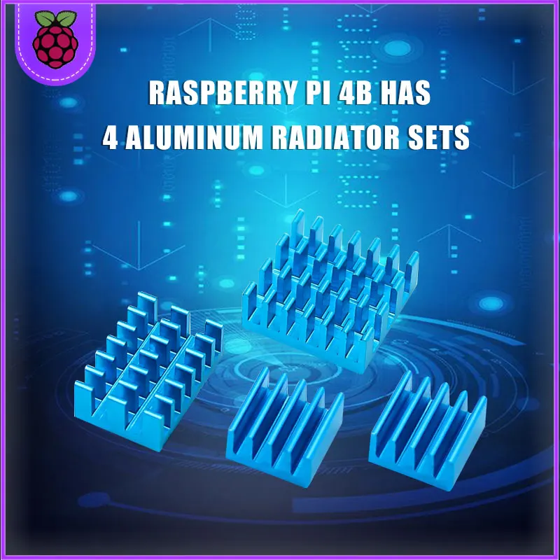 Raspberry PI 4 тепловых пластины медных и охлаждающий алюминиевый излучатель