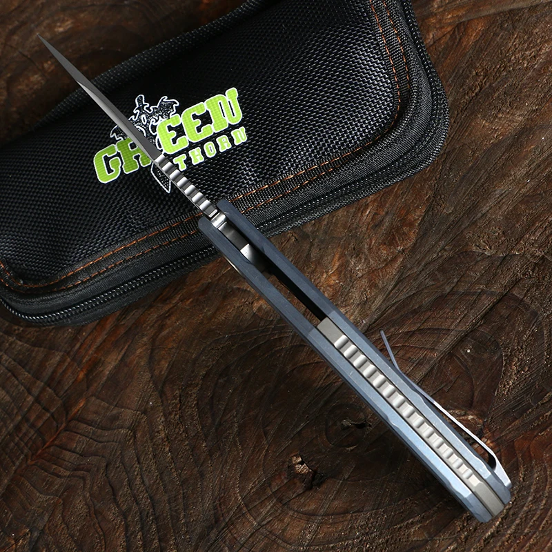 Складной нож Green thorn JEANS Flipper D2 сталь TC4 титановая ручка карманный кухонный для
