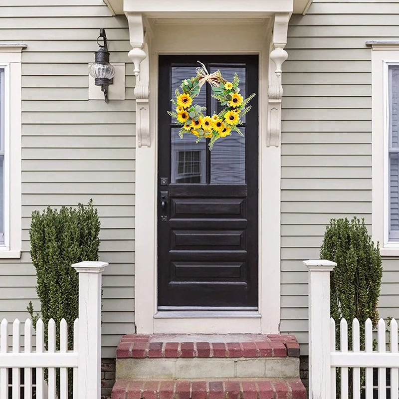 

Outdoor Sunflower Wreaths for Window Easter Decor Garland Spring Summer Front Door Bedroom Wall Family Party Gift DTT88