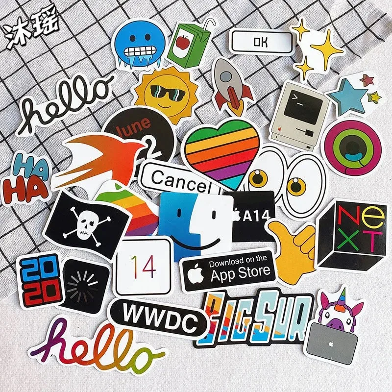 100 шт. скины для ноутбука клейкие виниловые смешанные наклейки граффити Macbook Ipad