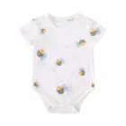 Комбинезон для новорожденных, хлопковый, с коротким рукавом и пчелами