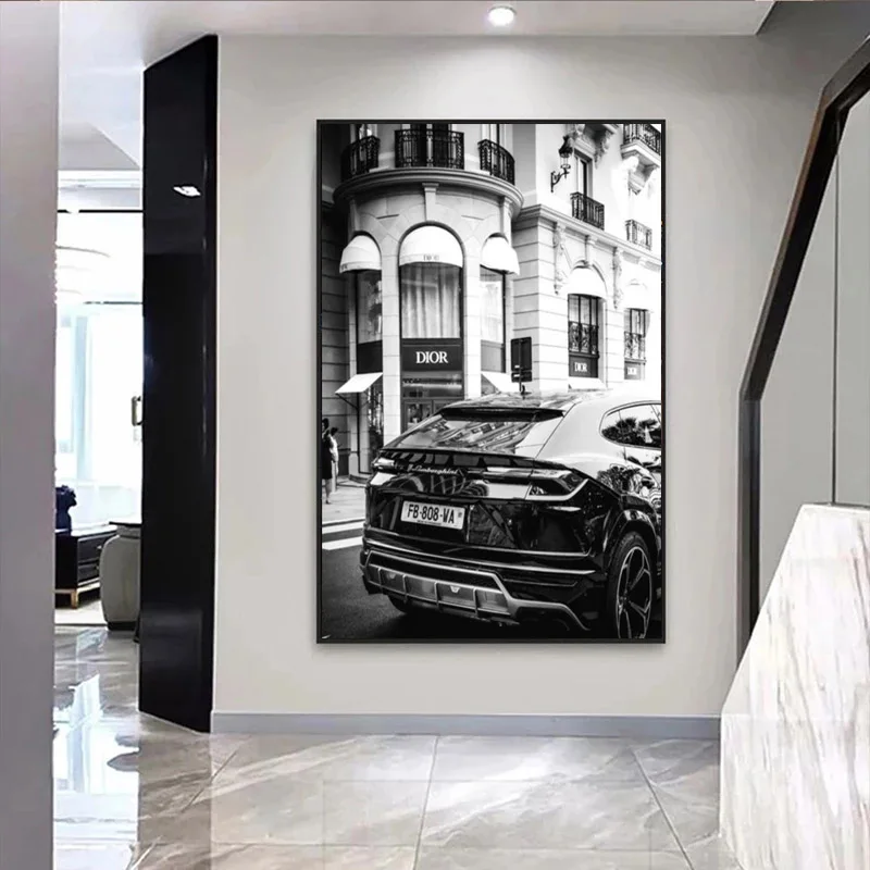 

Настраиваемая Европейская настенная живопись, ретро красивый автомобиль, Современное украшение для дома, бескаркасная Водонепроницаемая чернильная печать, Холщовый постер