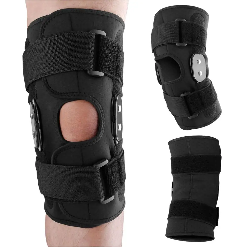 

4 sizes Adjustable Kneelet Knee Brace Patella Support Protector Alloy Hinged Sports Stabilizer Kneepad Wrap