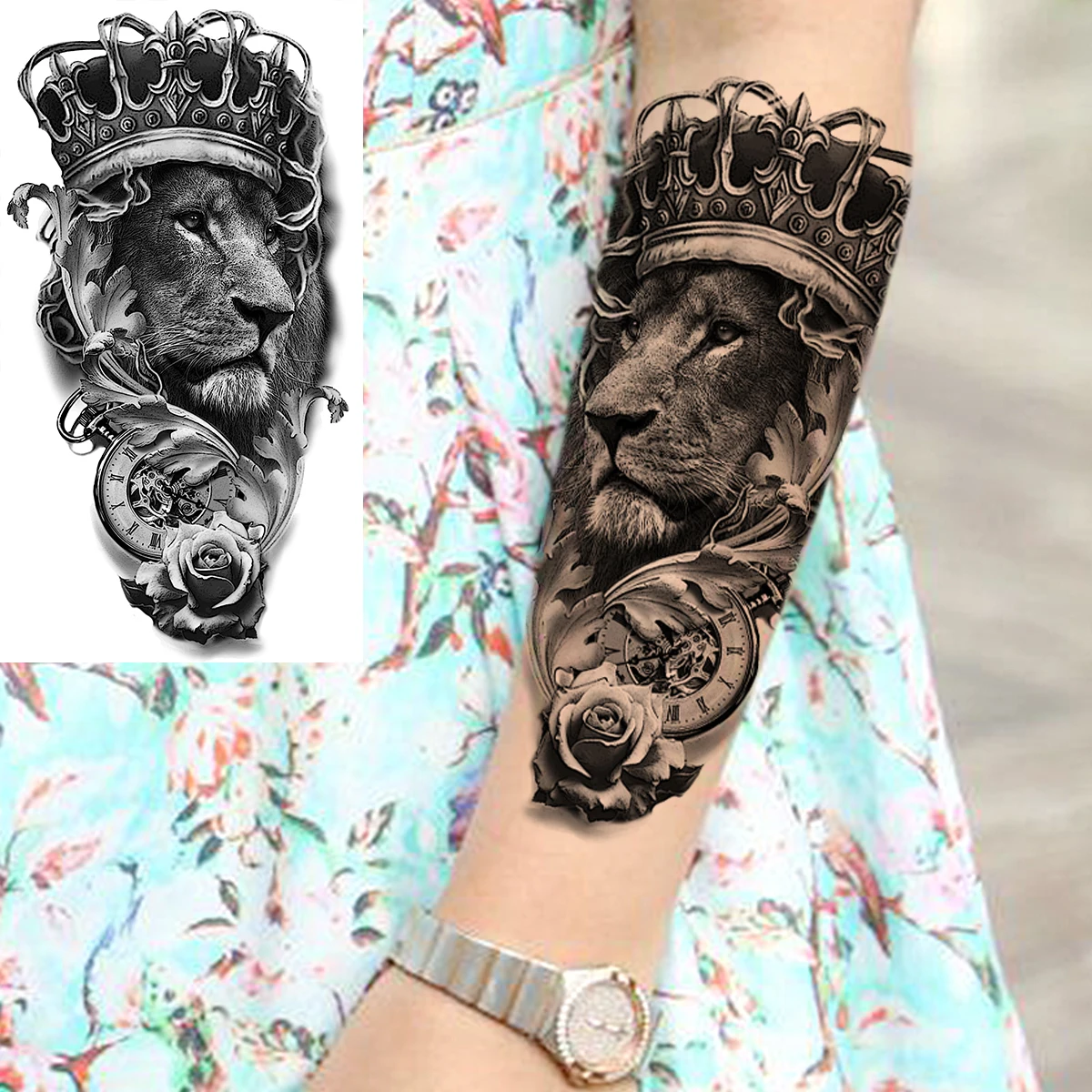 Реалистичные временные татуировки с волчьим лесом для мужчин женщин взрослые