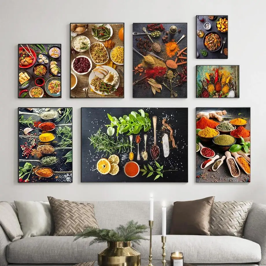 

5D Diamond Painting Vegetable Grain Spice Kitchen Art Canvas Picture Living Room Decoration