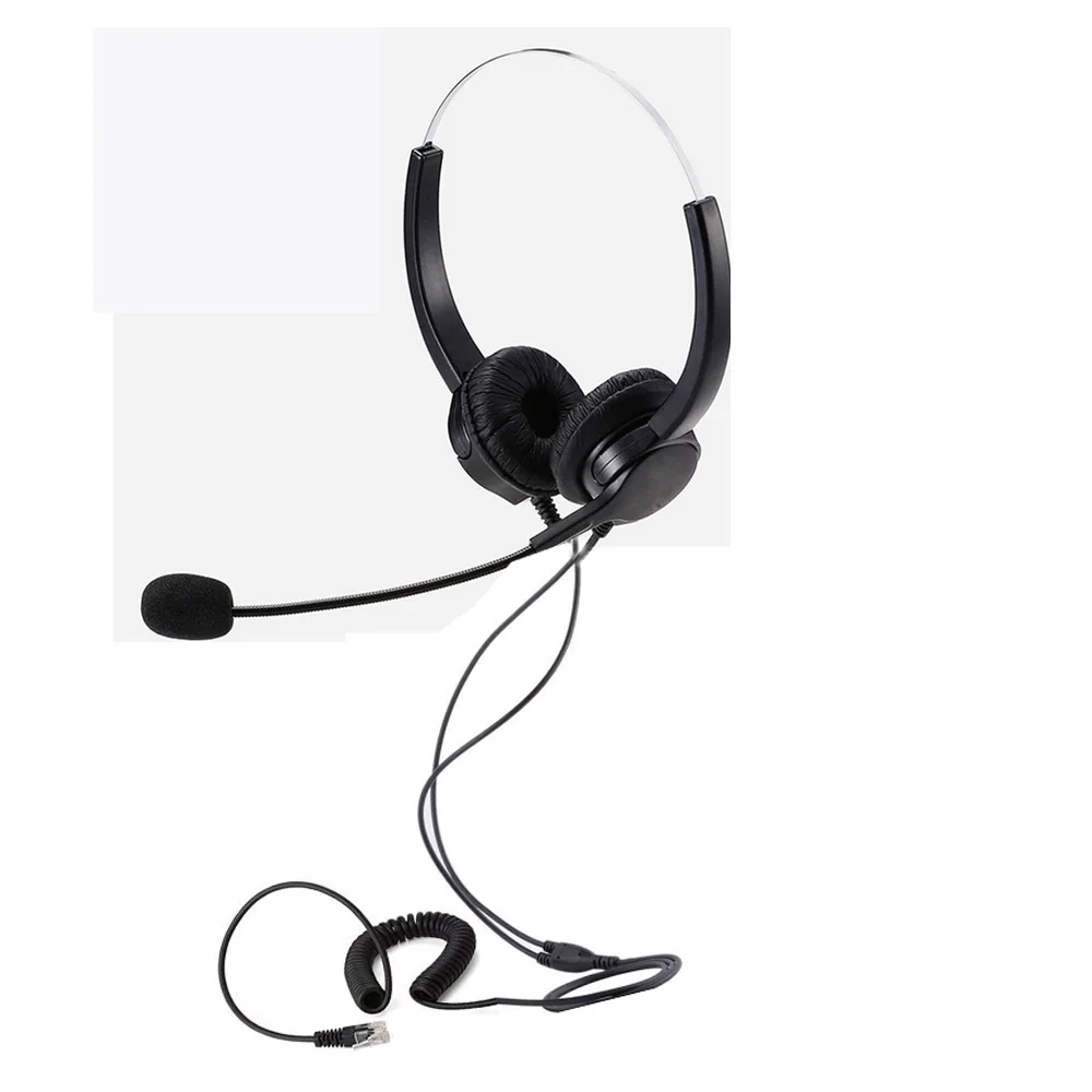 Best Corded Telephone Headset With Microphone Noise Cancelling for Call Center Adapter For Most | Компьютеры и офис