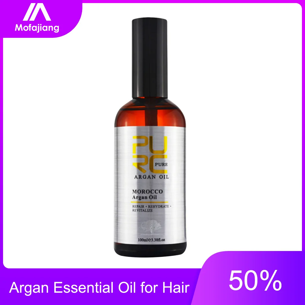 

100ml Natural Moroccan Argan Nut Essential Oil for Hair Care Repair Damaged Moisturizing Hair Salon Products Scalp Treatment