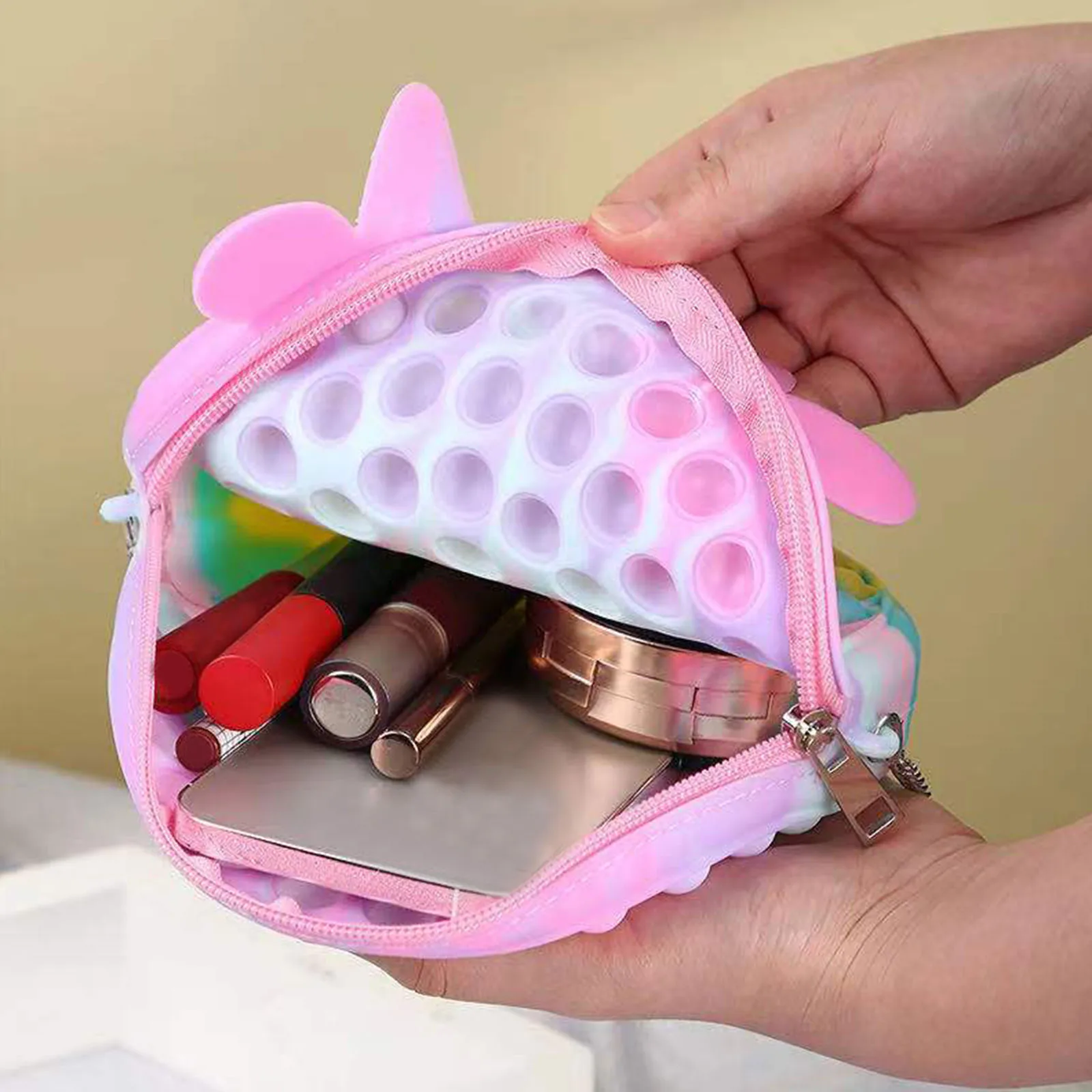 Juguetes de gran tama&ntilde;o para la yema del dedo, bolsa colgante de Popet de burbujas de empuje para adultos, juguetes de descompresi&oacute;n para ni&ntilde;os, antiestr&eacute;s-3