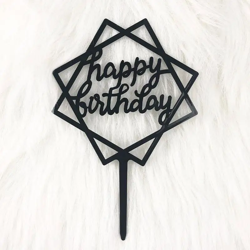 1 шт. блеск Топпер для торта С Днем Рождения из акрила и с принтом в виде букв Цвет