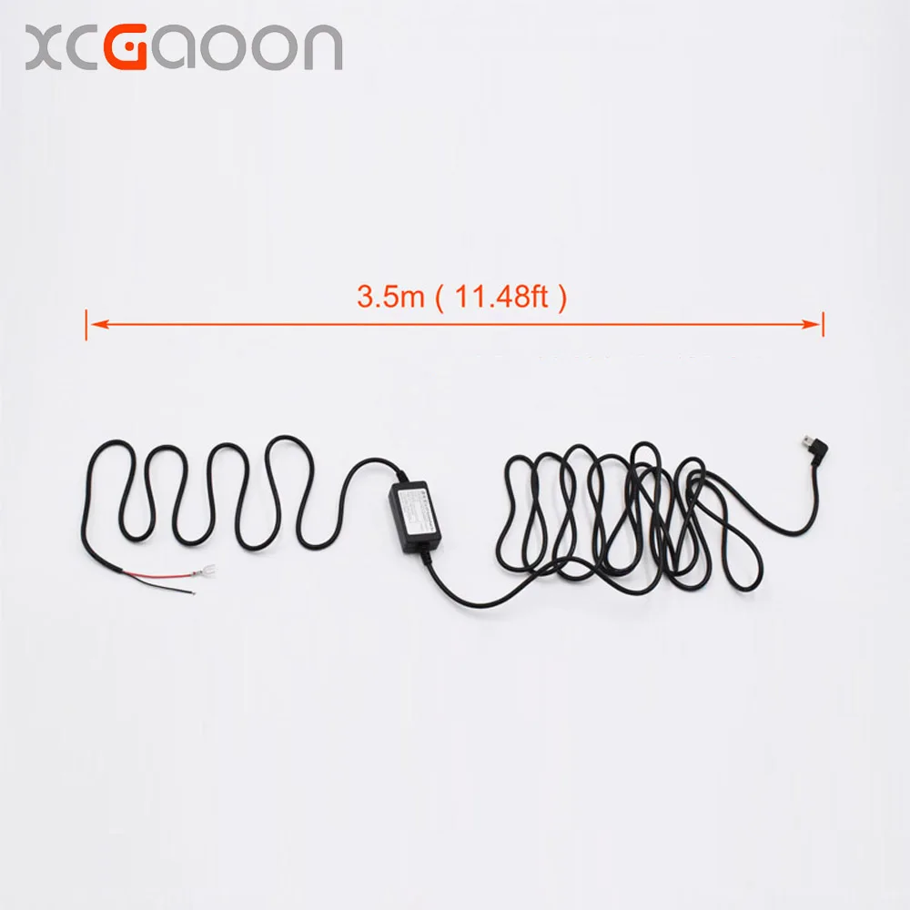 XCGaoon DC 12 В до 5 В 2 а 3,5 м автомобильный зарядный кабель мини/микро USB жесткий провод шнур автоматическая зарядка для видеорегистратора автомобиля DVR