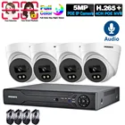 Система видеонаблюдения POE 5MP 4CH NVR Kit, система безопасности Intdoor Dome Color Night Vision, IP-камера, комплект системы видеонаблюдения