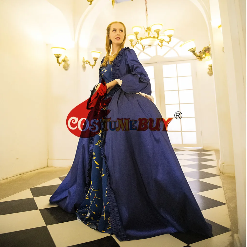 Женское бальное платье Costumebuy синее платье-Антуанетта 18 века в стиле барокко для
