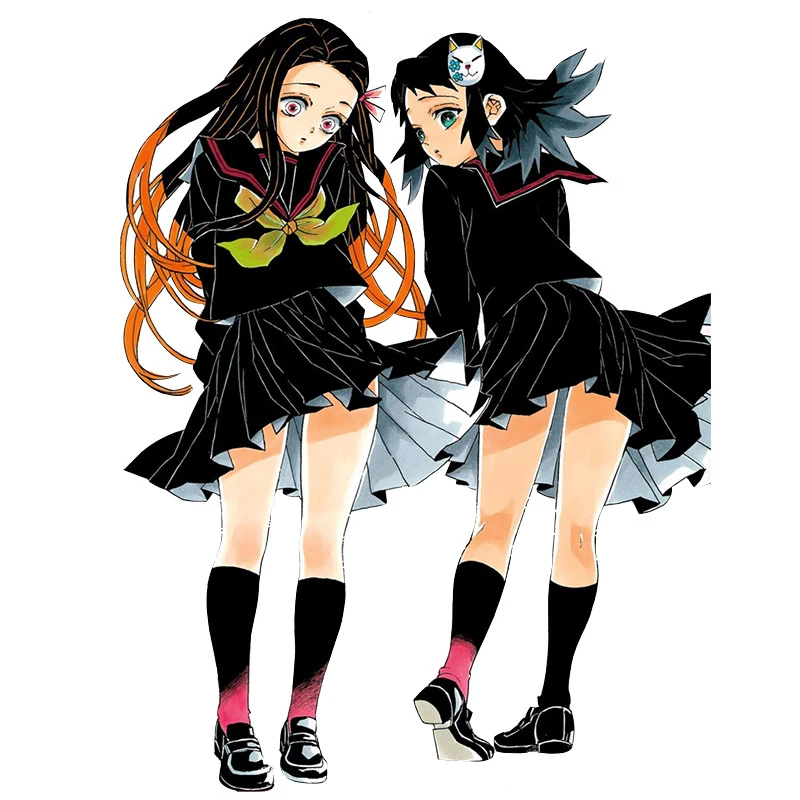 

Custom Made Anime Demon Slayer Kimetsu no Yaiba Cosplay Costume Kamado Nezuko Makomo JK School Uniforms Sailor Suit Women Outfit