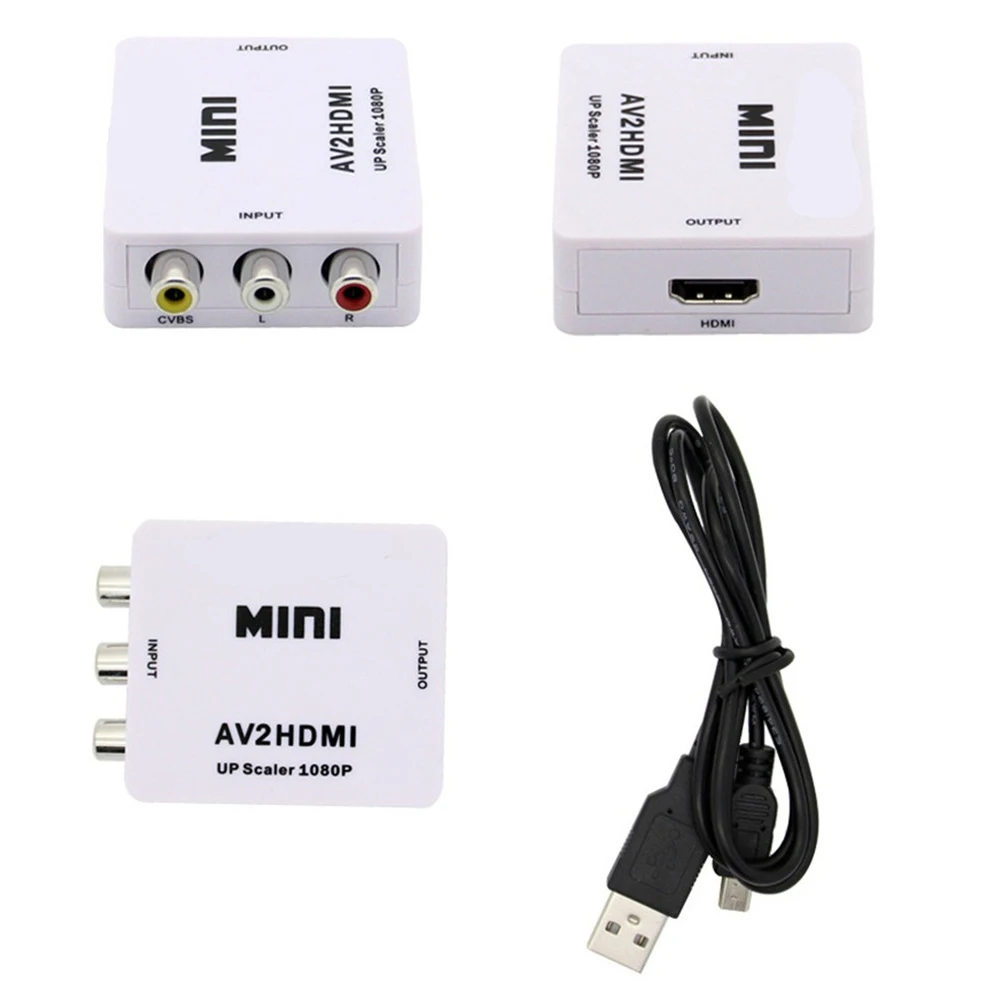 Мини AV в HDMI HD видео конвертер AV2HDMI поддержка 1080P RCA CVBS адаптер для ТВ PS3 PS4 DVD Xbox