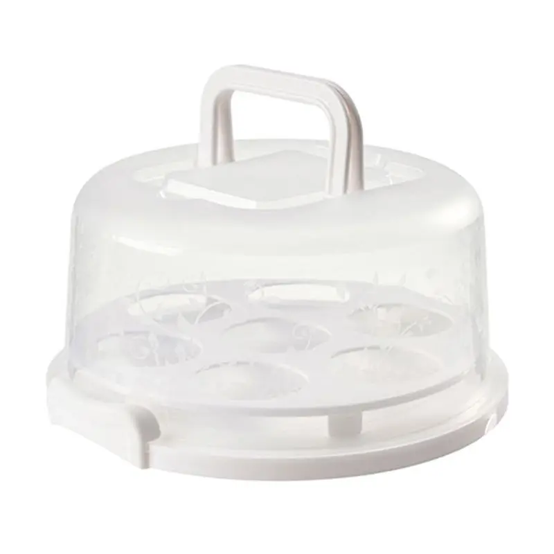 Портативный пластиковый круглый контейнер для кексов ящик хранения десертов