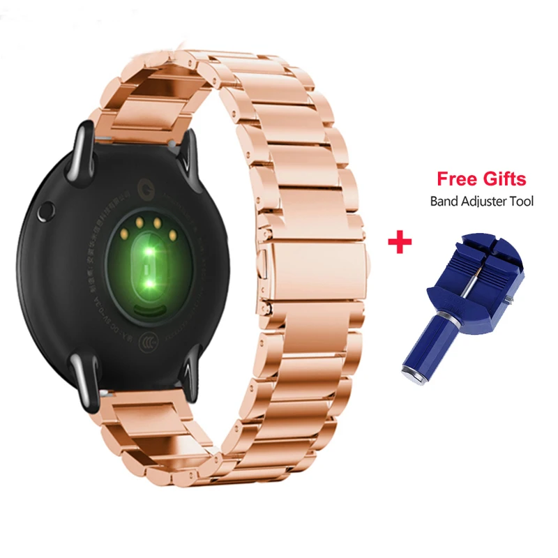 22 мм металлический ремешок из нержавеющей стали для часов Xiaomi Huami Amazfit сменный