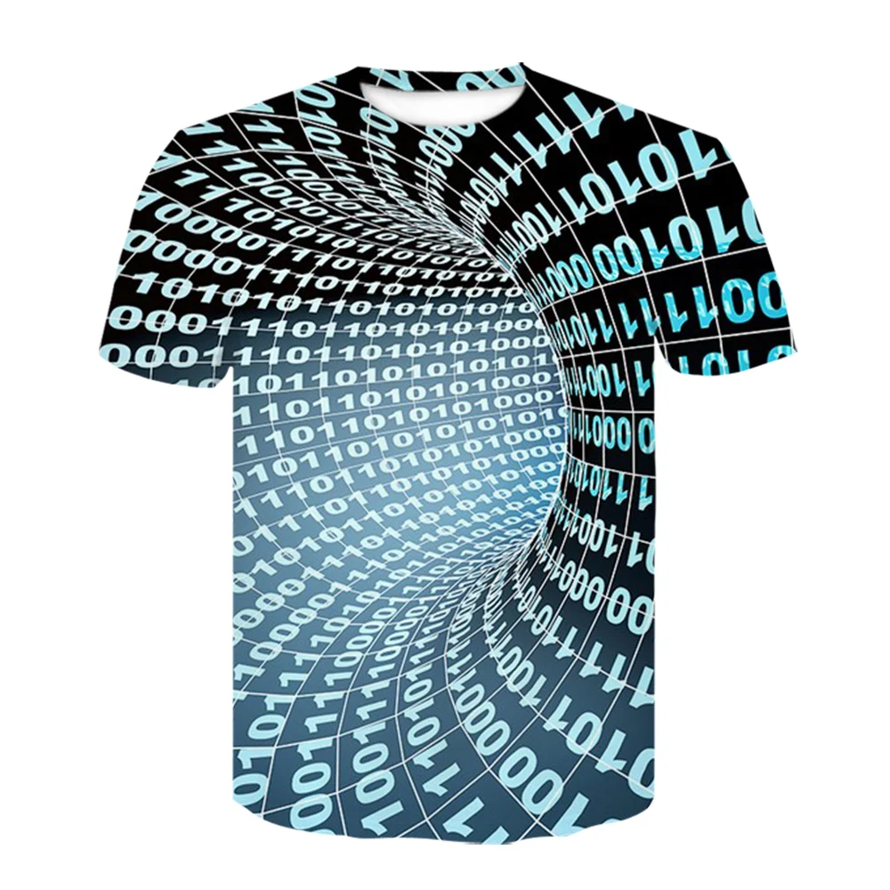 

Psychedelic blue Clothes t shirt Three-dimensional vortex 3D Print Tshirt Fashion Men tshirt harajuku style cool Short sleeve