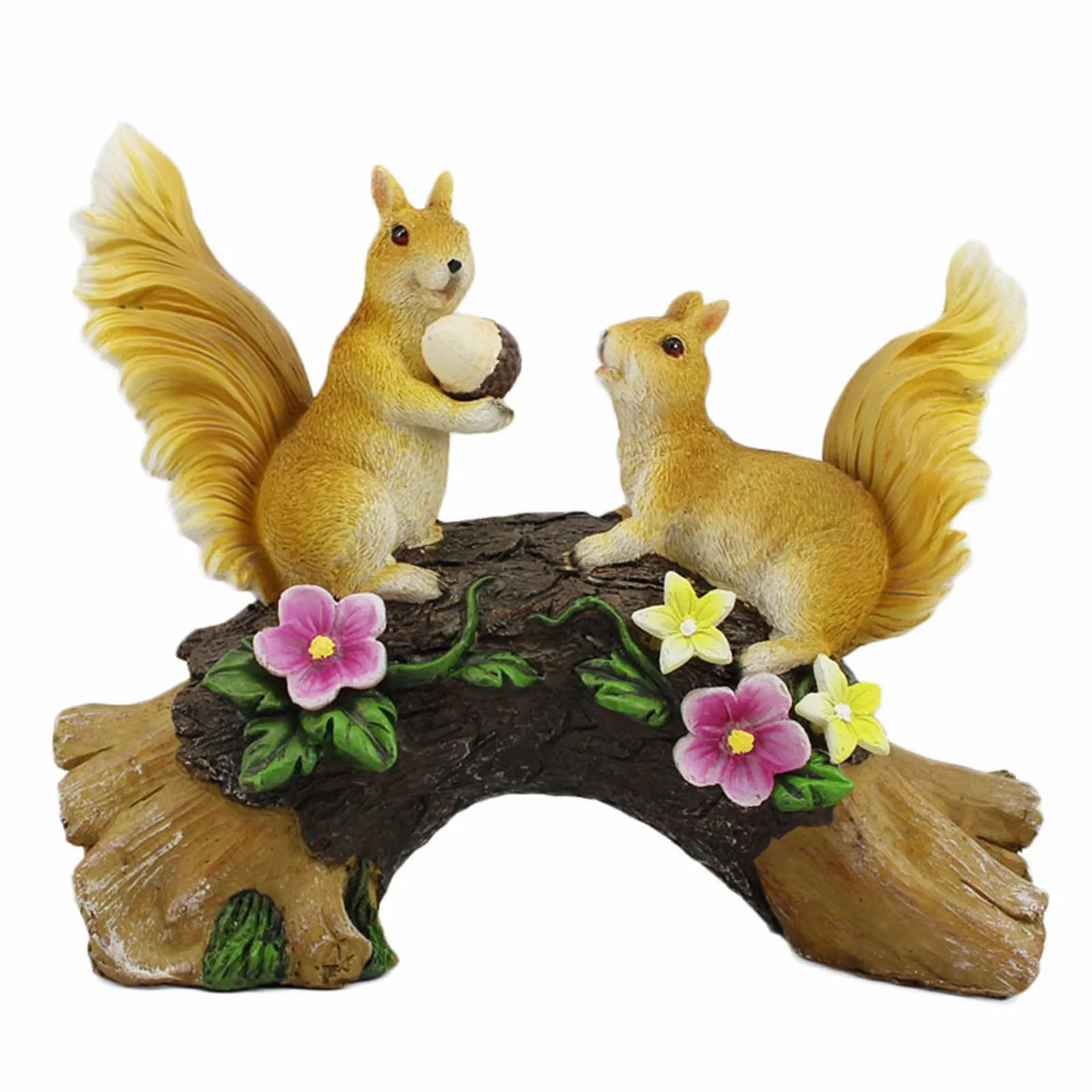 

Garden Statue Animal Figurine Cute Animal Sculpture With Solar LED Light Statuette Decoration Sculture Moderne Resine