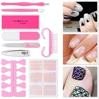 10pcs professional pedicure tools kit nail art manicure pedicure tool set nail sponge files polish foot care kit