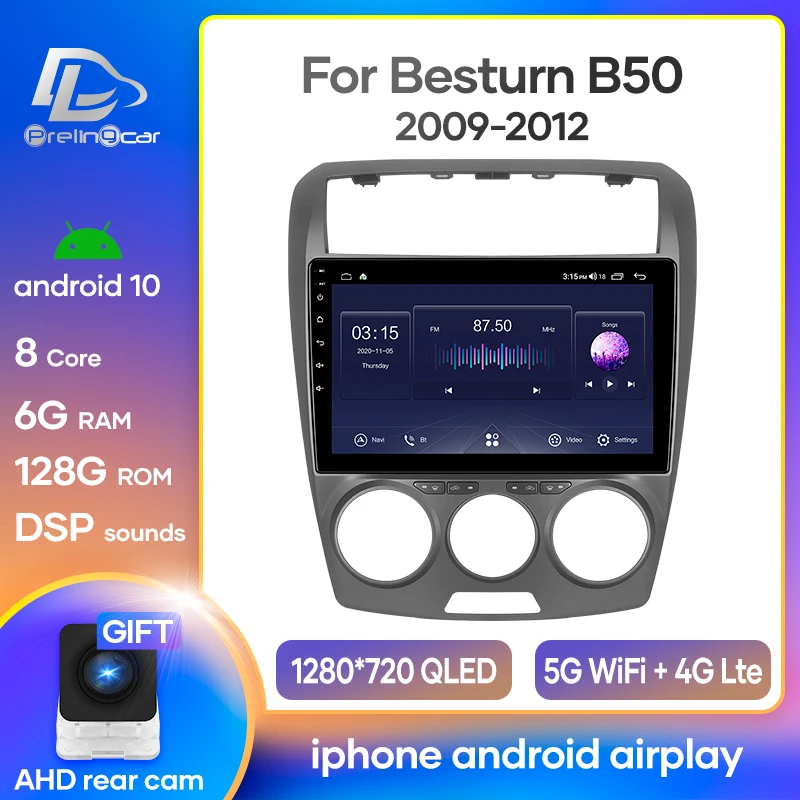 Автомагнитола Prelingcar Android 9 0 для FAW Besturn B50 2009 2012 мультимедийный видеоплеер GPS