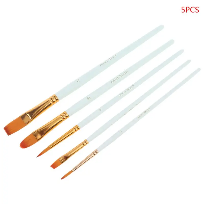 

5/15pcs Art Painting Brush Nylon Hair Variety Style Oil Acrylic Paint Watercolor M5TB