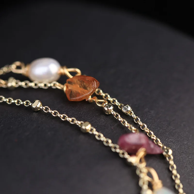 

Krasivaya Gold Color Natural Green Stone Bracelet For Girls Women Jewelry