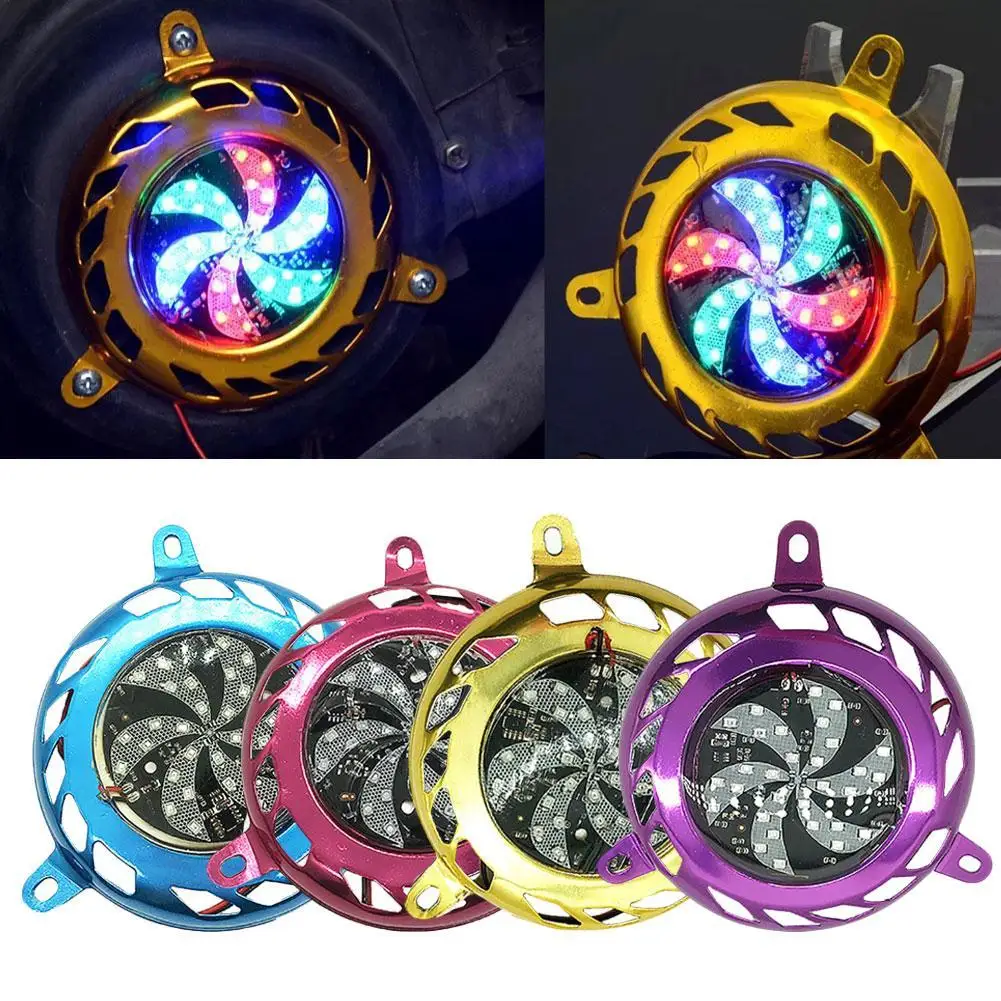 

Universal Motorcycle Motorbike Scooter Engine Cooling Fan Cover with Colorful Strobe Light Motorcycle Accessories