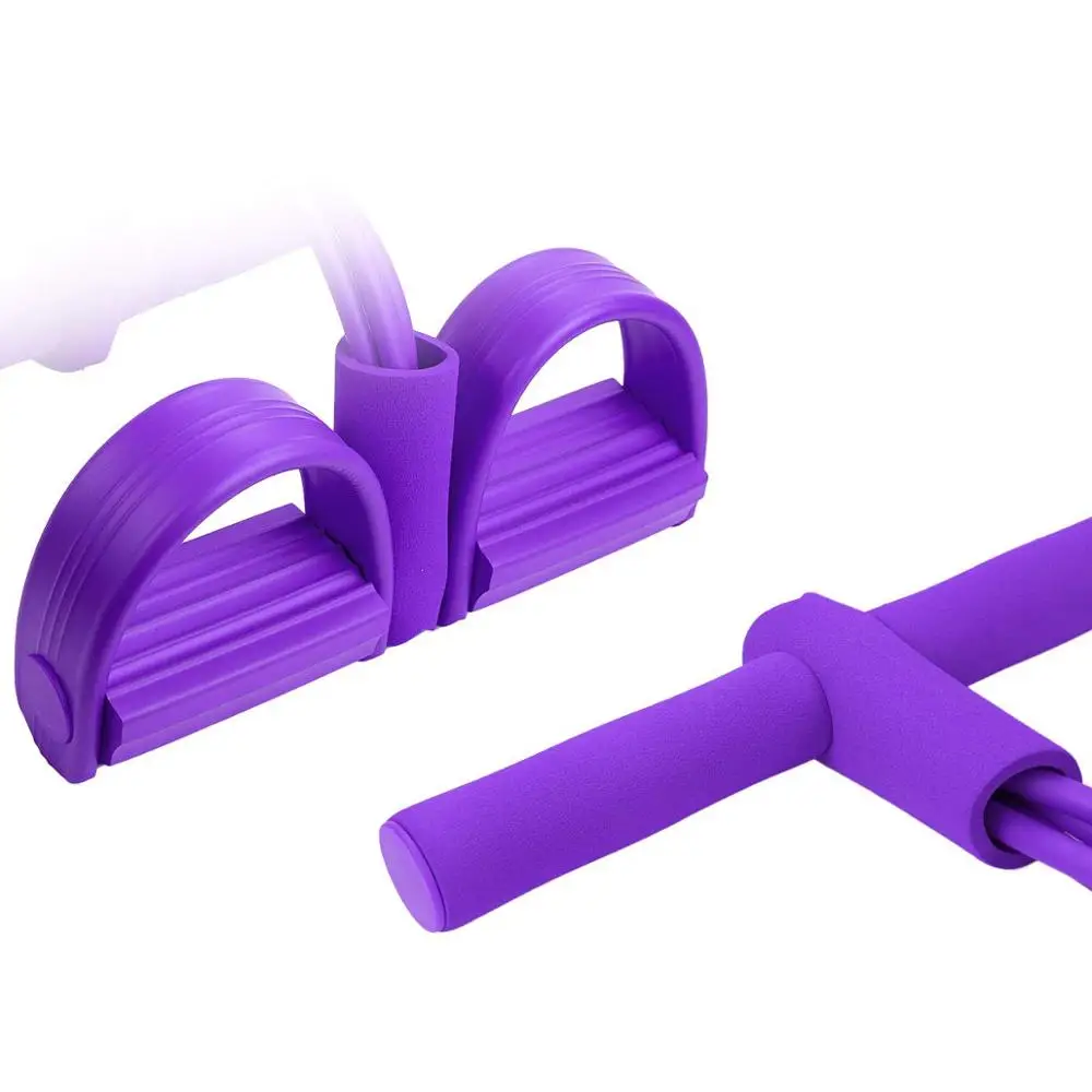 

Multifunction Pedal Resistance Band Home Abdomen Pull Rope Sit-ups 4 Tube Multifunctional Fitness Equipment Thick Yoga Rope