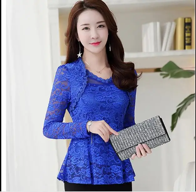 2019 Весенняя женская кружевная рубашка с вырезами кимоно Повседневная блуза