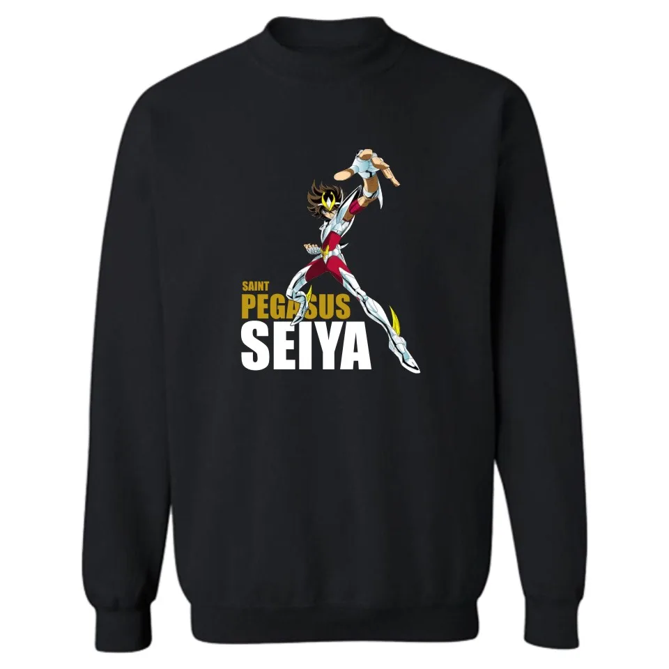 Толстовка с героями мультфильмов аниме Золотая Сейя для мужчин черная зимняя