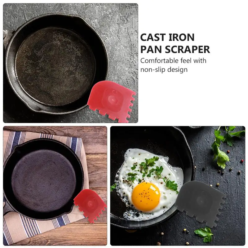 4pcs Grill Pan Scrapers Cast Iron Skillets Frying Cleaners Casting Cleaning Scrubbers Tool |