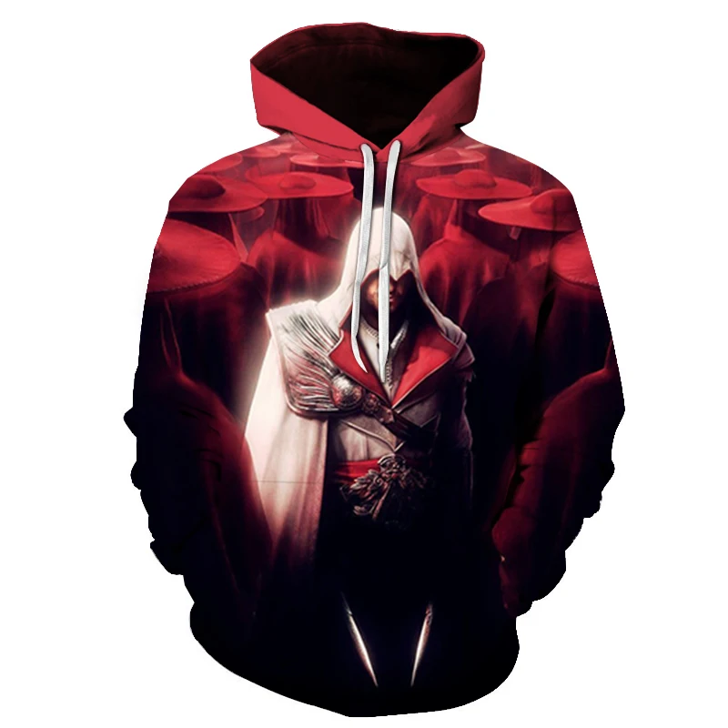Лидер продаж Осенняя толстовка пуловер Assassins Creed толстовки с 3D принтом уличная