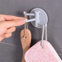 3pcs rotatable hook multi purpose kitchen and bathroom seamless wall shelf household non perforated sticky hook hook towel rack