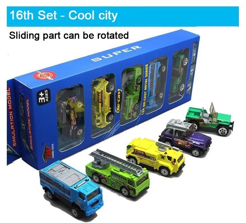 5 шт. 1: 64 детские игрушки модели спортивных автомобилей мини Карманный Автомобиль костюм авто полицейский гоночный автомобиль металлическая модель автомобиля Детские подарки для детей