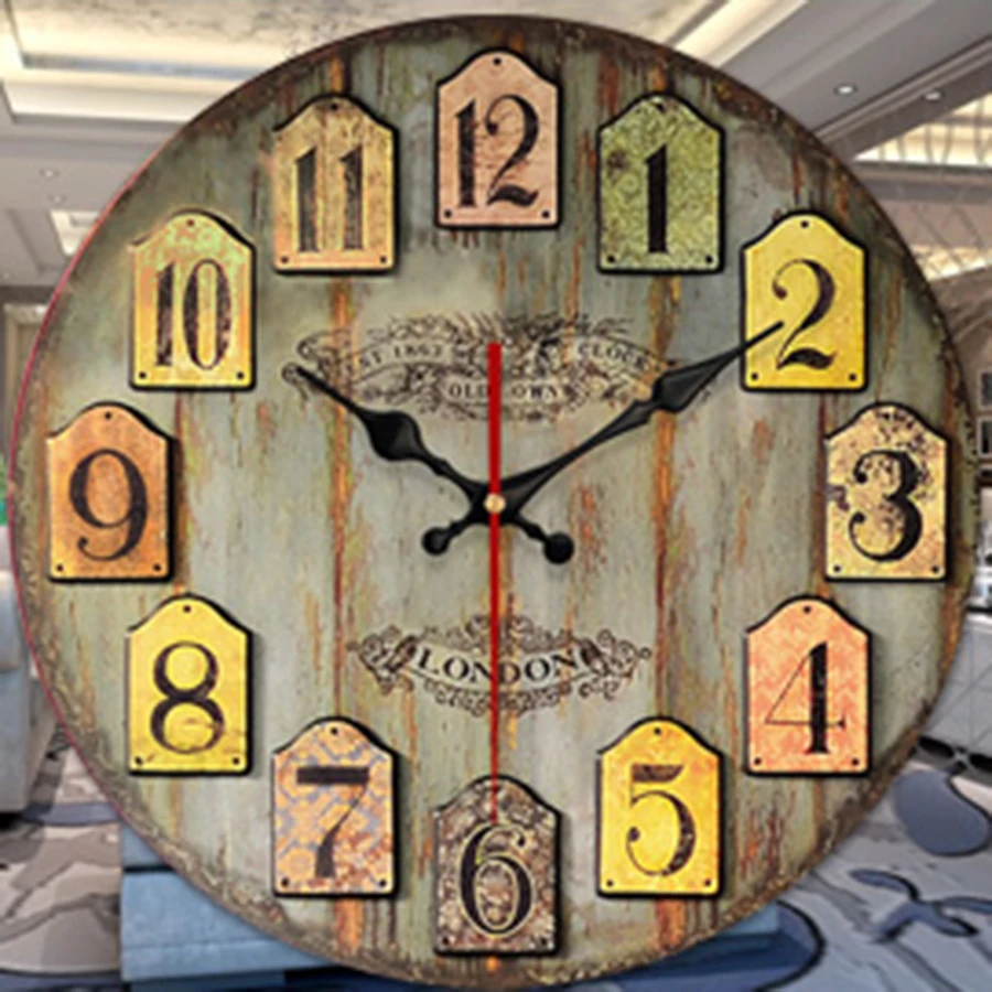 Большие бесшумные настенные часы из дерева современный дизайн декоративные для