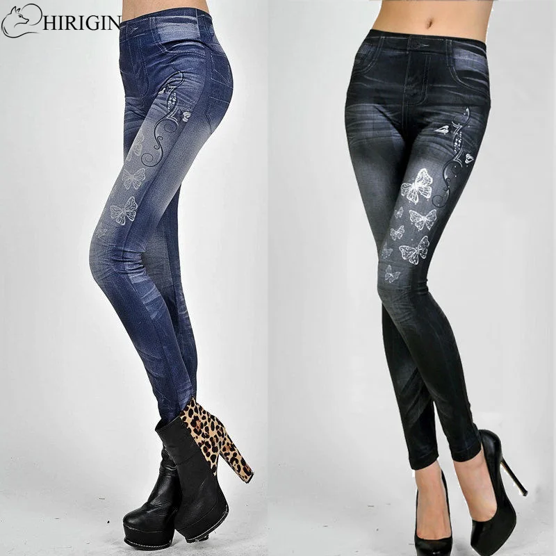 

New Fashion Denim Womens High Waist Slim Fit Skinny Leggings Stretch Jeans Pants Soft Jeggings Pencil Pants Hot Selling