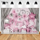 Yeele конфеты пончики розовый Шторы комната для новорожденных задние фоны для фотографий в день рождения виниловый фотографический фон для фото студии