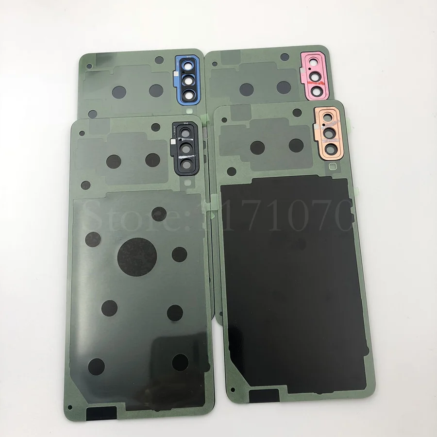 Для samsung Galaxy A7 Задняя крышка батареи A750 чехол A750F SM-A750 задняя дверь корпус стеклянная панель запасные части
