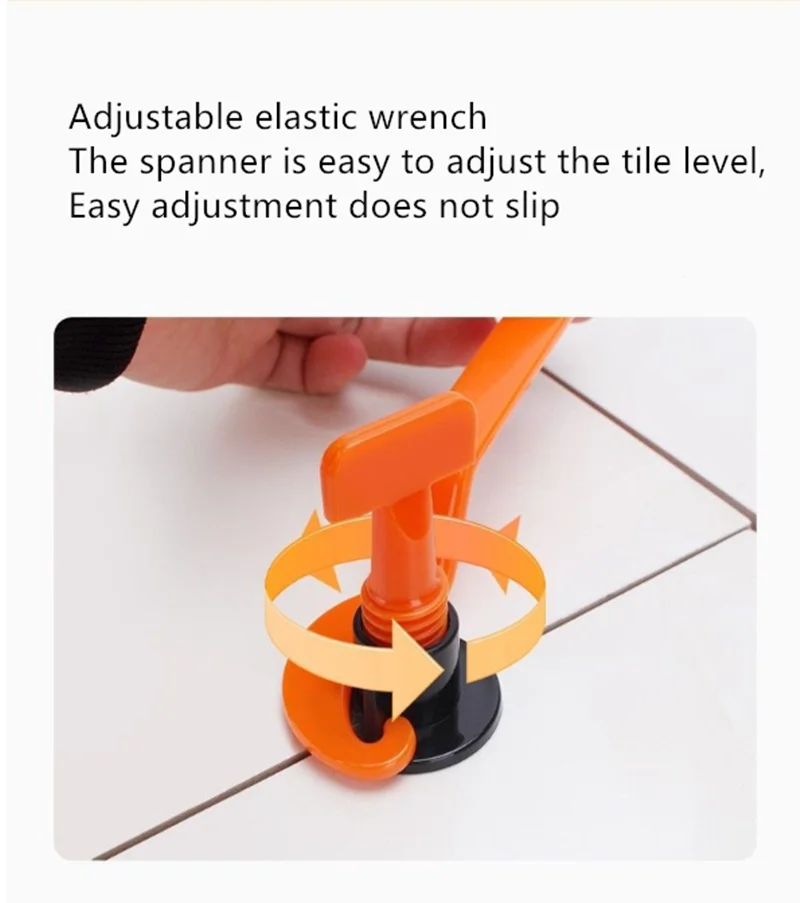 

Reusable Tile Leveling System Wall Floor Tile Leveler Spacers with Wrench Tile Laying Anti Lippage Construction Tools