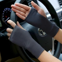unisex cool sunscreen gloves summer half finger gloves ice silk high elastic sports driving and riding