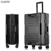 klqdzms 20 2426 29 inch luxury aluminum frame rolling luggage men business trolley suitcase women travel case on wheels