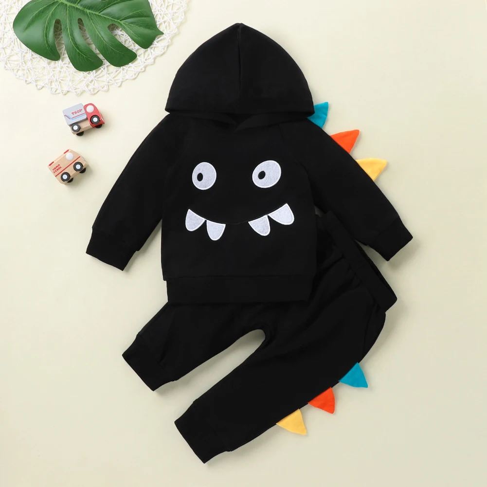 

Baby Boys Girls Dinosaur Hoodies Suit Cute Cartoon Shape Hooded Sweatshirt + Long Sleeve Pants Two Pieces Set