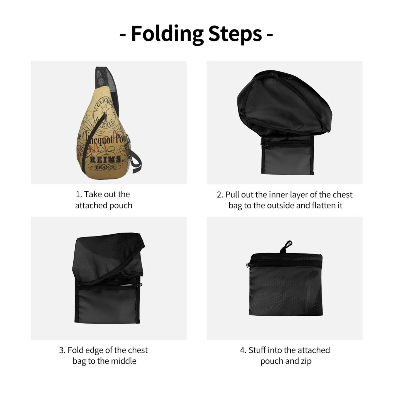 

Veuve Clicquot Shopping Chest Bag, Unisex Backpack, Essential for Outdoor Sports Travel and School