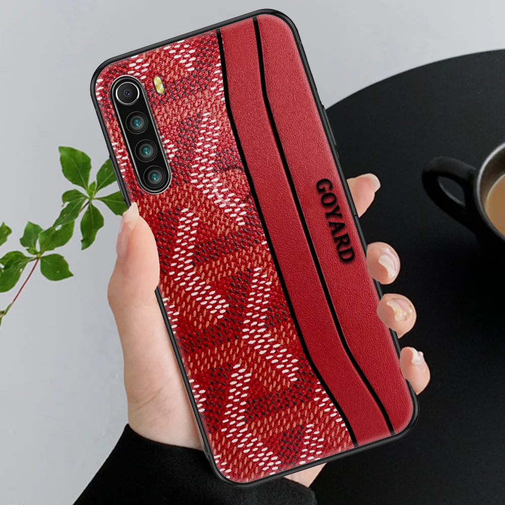 

Fashion Brand goyardes Phone case For Xiaomi Redmi Note 7 7A 8 8T 9 9A 9S 10 K30 Pro Ultra black tpu waterproof soft hoesjes art
