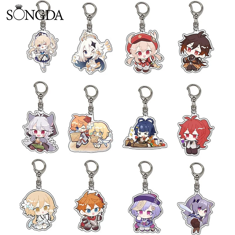 

Genshin Impact Anime Keychain Mona Kokomi Cosplay Bag Car Pendant Figures Acrylic Cosplay Pendant Teens Fashion Gift For Fans