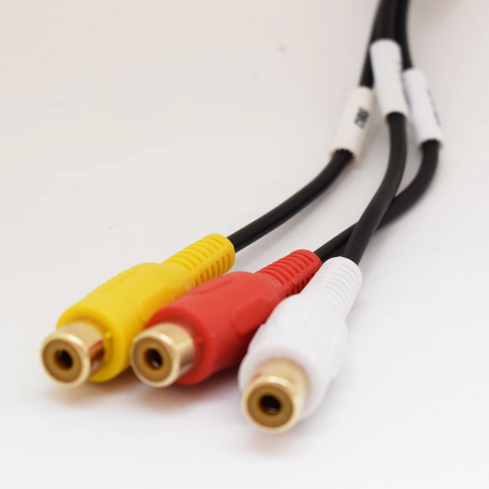 1 шт. 18 см Штекерный разъем для телевизора на 3 RCA (красный + желтый белый) гнездовой