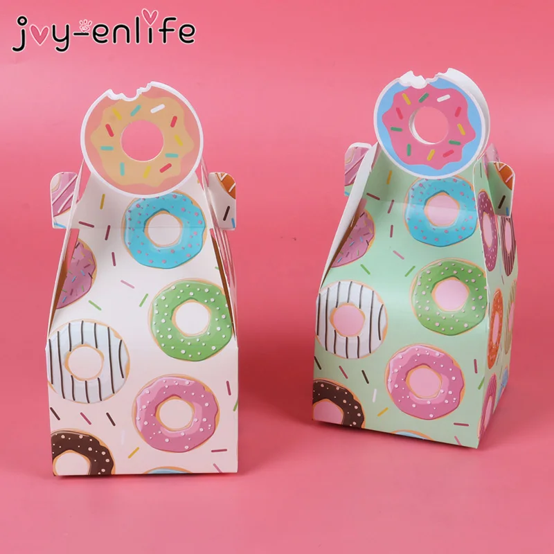 8 шт. бумажная коробка для конфет в виде пончика детского душа|Подарочные сумки и