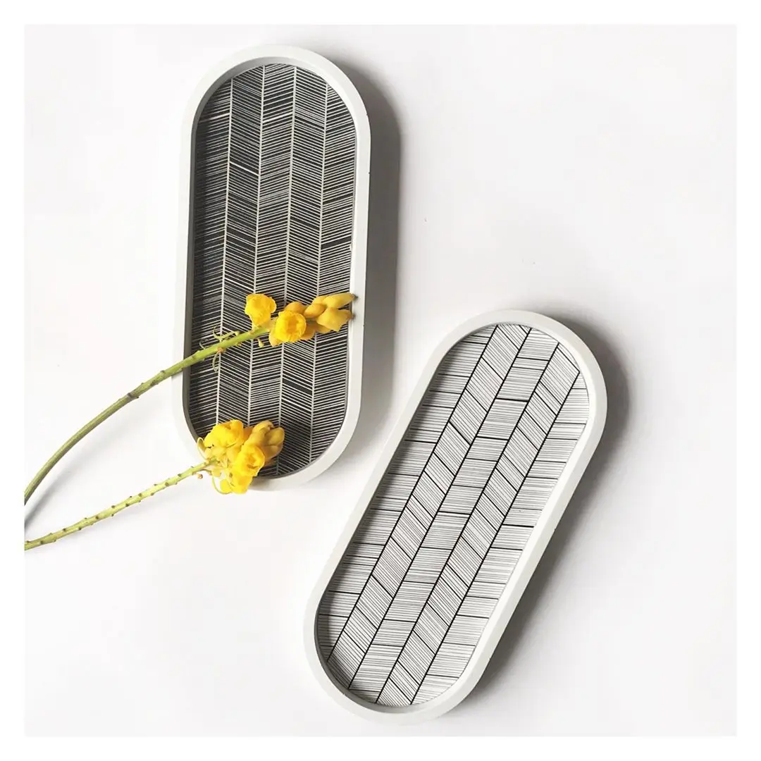 Овальные формы для цементных тарелок силиконовые подстаканников лоток ключей