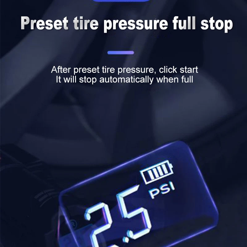 melhor 12v Portátil Sem Fio Cigarro 2 Em 1 Compressor De Ar Do Pneu Bomba De Ar Elétrica Led Luz Digital Auto Inflator Acessórios Do Carro