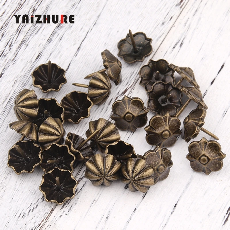 50 шт. 20*23 мм Винтаж зонт в виде четырехлистного клевера тисненый ногтей